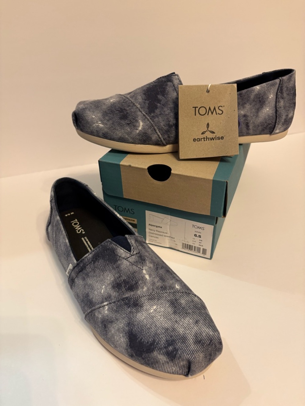 TOMS Tie-Dye Canvas Alpargata Slip-On - Blue